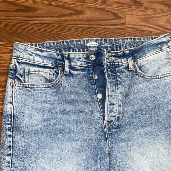 Old navy high rise straight buttonfly jeans destroyed - Picture 5 of 7
